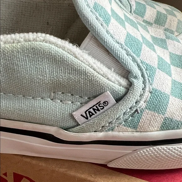 Vans Kids Classic SlipOn Blue Checker board - Picture 12 of 14